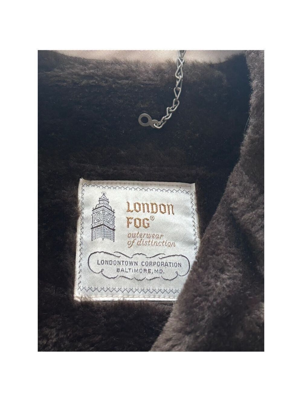 Vintage London Fog Faux Fur Lined Trench Coat Beige 38R Double Breasted - Picture 11 of 15